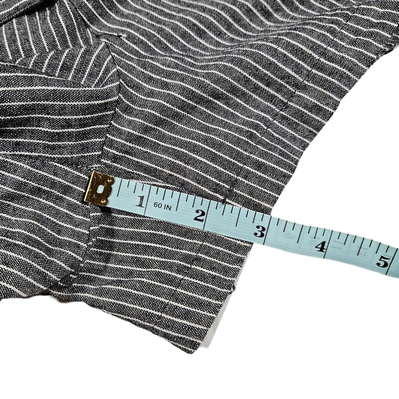 HAVE Los Angeles 100% Cotton Paper Bag Shorts, Dark Grey Pin Striped,Small - Picture 9 of 9